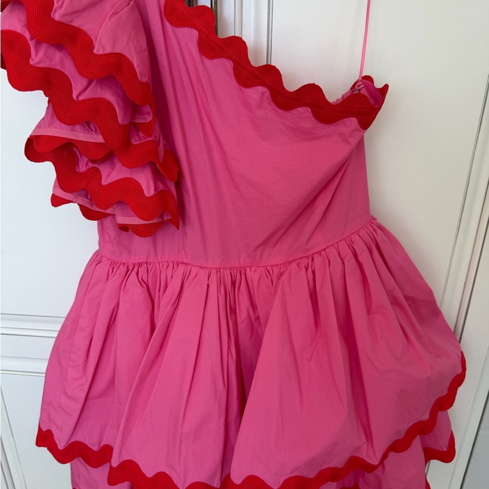 Celia B Pink One-Shoulder Ruffle Mini Dress - Picture 3 of 7